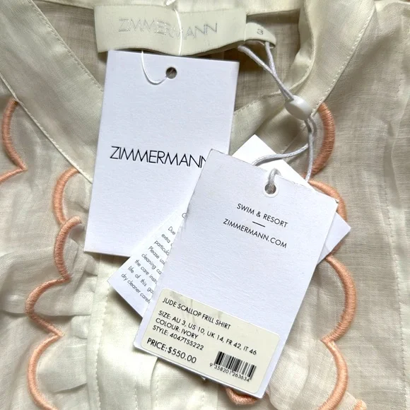 ZIMMERMAN “Jude” scallop frill blouse (Z3) - Picture 4 of 7